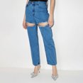 thumbnail image 3 of Pantalones vaqueros holgados Renyu Y11k rasgados de pierna ancha para mujer, 3 of 4