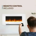 thumbnail image 4 of Cambridge 42" Wall-Mount Electric Fireplace Heater with Multi-Color LED Flames and Crystal Rock Display, 4 of 21