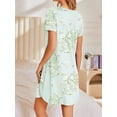 thumbnail image 3 of Avidlove Nightgowns for Women Pleated Sleep Shirts Lace Trim Neck Sleep Dress Short Sleeve Night Shirts, 3 of 7