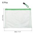 thumbnail image 2 of Uxcell B5 File Document Pockets Bill Pouch Mesh Zipper Bags, Green 6 Pack, 2 of 5