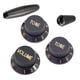 thumbnail image 1 of Kit de 3 tapas para perillas basculantes de guitarra, accesorios profesionales negro y oro, 1 of 9