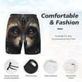 thumbnail image 2 of Kdxio Tribal Style Raccoon Print Men's Swim Trunks with Compression Liner 7 Inch Inseam Quick Dry Swim Shorts, 2 of 5