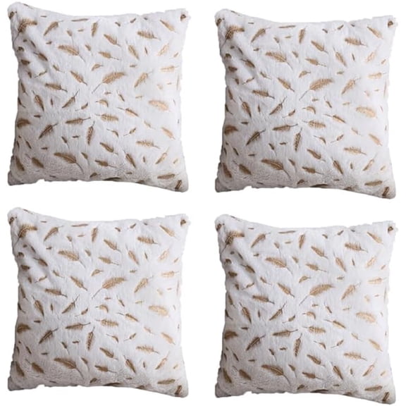 Nanahuang Throw Pillows Set of 4，Bohemian Farmhouse Home Decoration for Living Room Sofa, Car Decoration 18x18Inch (White)