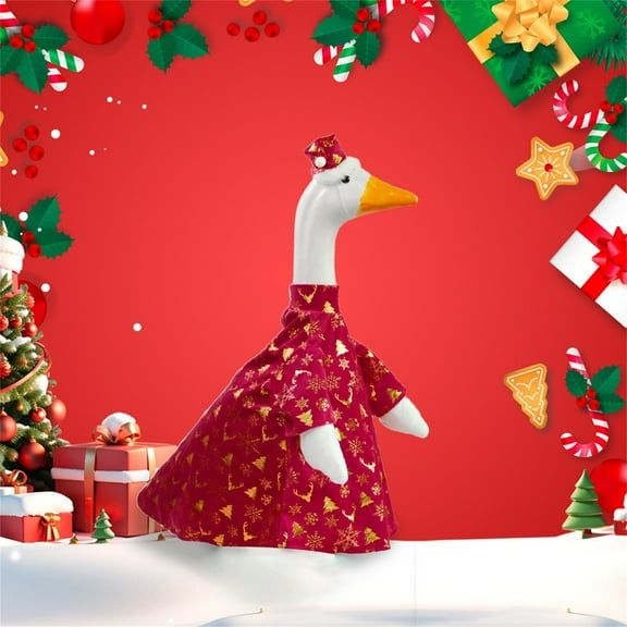 Christmas Gooses Outfit Clothes For High Cement For Plastic Clothing Porch Clothes Garden Costume Suitable For 23 Inch Gooses