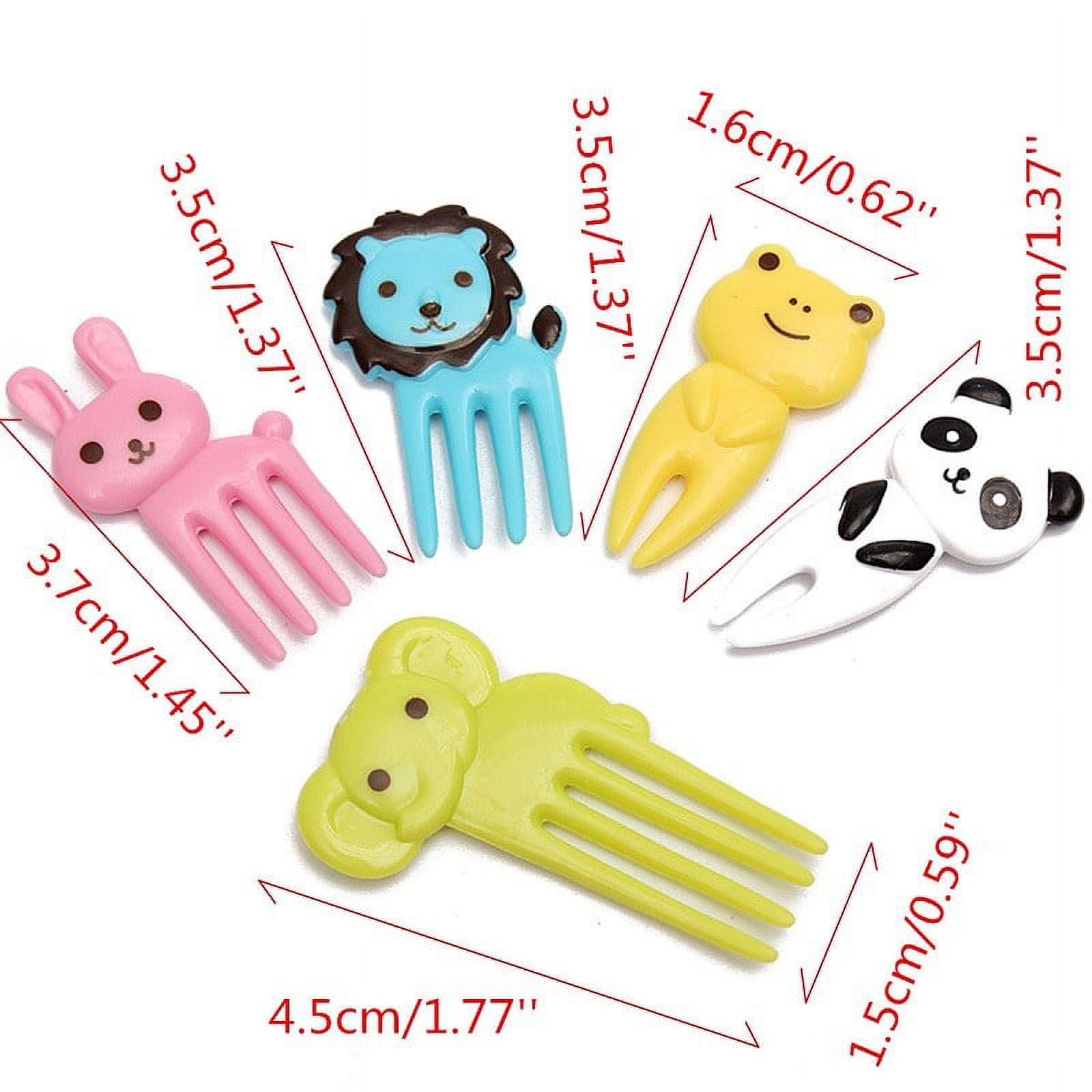 50/10PCS Mini Cute Animal Bento Food Fruit Picks Forks Lunch Box