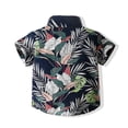 thumbnail image 4 of JAJAHO Boys Girls Hawaiian Shirts For Kids Button Down Tropical Print Short Sleeve Lapel Shirt Casual Summer Beach Vacation Clothes Ages 1-6 Years Versatile Tops, 4 of 9