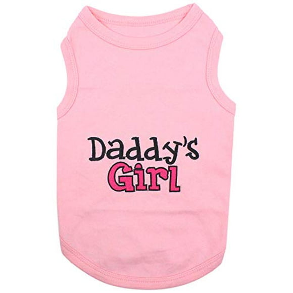 Parisian Pet Dog Cat Clothes Tee Shirts Daddys Girl T-Shirt, M