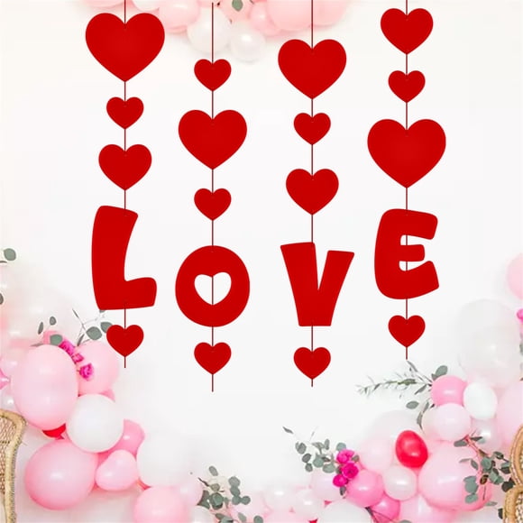 1 Ensemble Ornement Suspendu Amour de la Saint-Valentin Ballon de Fête Arche de Ballons pour Fête d'Anniversaire Rouge