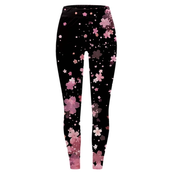YFELWZ Women's Plus Size High Waist Yoga Pants Workout Leggings Gym Fitness Casual Wear Activewear Pink XXL