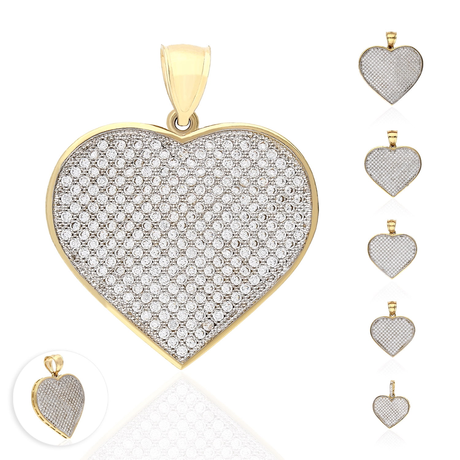 Solid 10K Yellow Gold Micro Pave 