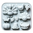 thumbnail image 3 of Hilingoto Xmas Sale ! Fall Thanksgiving Silicone Mold, 10-Cavity Autumn Theme Mold for Pumpkin, Turkey, Maple Leaves, for Cake, Candy, Soap, and Resin Crafts, Blue, 3 of 6