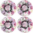 thumbnail image 2 of Shower Caps,Pioneer Flower Floral Print Pattern Waterproof Shower Cap for Women 4 Pieces,Double Reusable Hair Cover for Shower PEVA Elastic Stretch Hem, 2 of 7