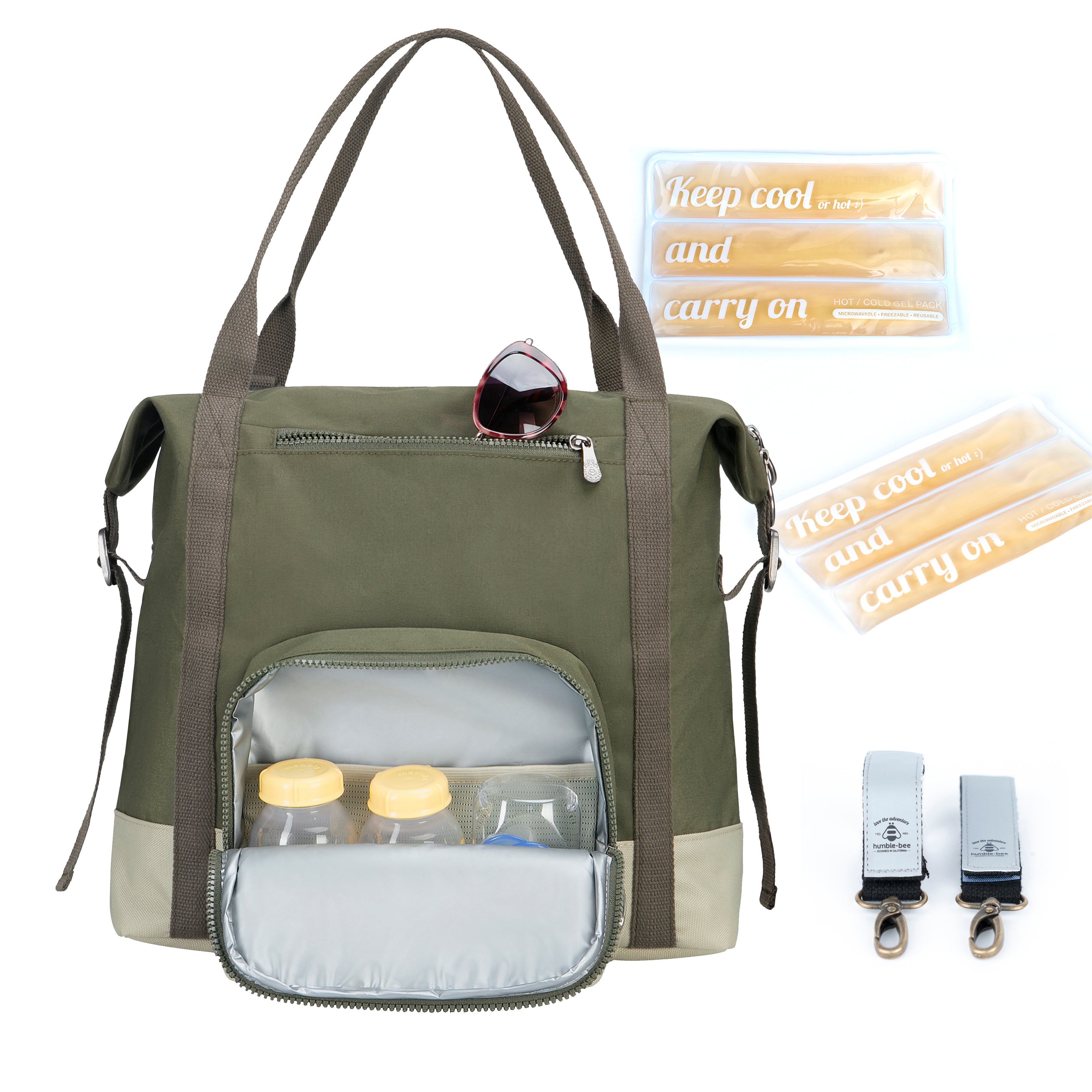 Humble-Bee All Heart Convertible Diaper Bag - Olive Dusk