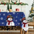 thumbnail image 3 of shiyou-Christmas Tablecloth 52×70 Inch, Snowman Blue Washable Table Cover for Party Picnic Dinner Decor, 3 of 4