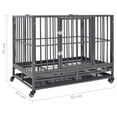 thumbnail image 4 of vidaXL Cage pour Chien avec Roues Acier 92x62x76 cm, 4 of 5