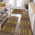 thumbnail image 2 of Boho Golden Ethnic Pattern Kitchen Rugs Sets Of 3,Kitchen Runner Rugs Non Skid Washable,Decorative Kitchen Floor Mats for Kitchen,Sink,Laundry,17"x30"+ 17"x47" + 17"x59", 2 of 6