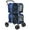 Blue, variant on Demi Bonn 41" Double Pet Stroller Dog Cat Cage Jogger Stroller, 4-in-1 Travel Foldable Carrier Puppy Stroller with Detachable Carriers and Travel Carriage, Black