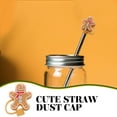 thumbnail image 6 of ETHZZLE 4-Pack Brown Silicone Straw End Protectors Reusable Caps with Cute Design for Drinkware Accessories, 6 of 6