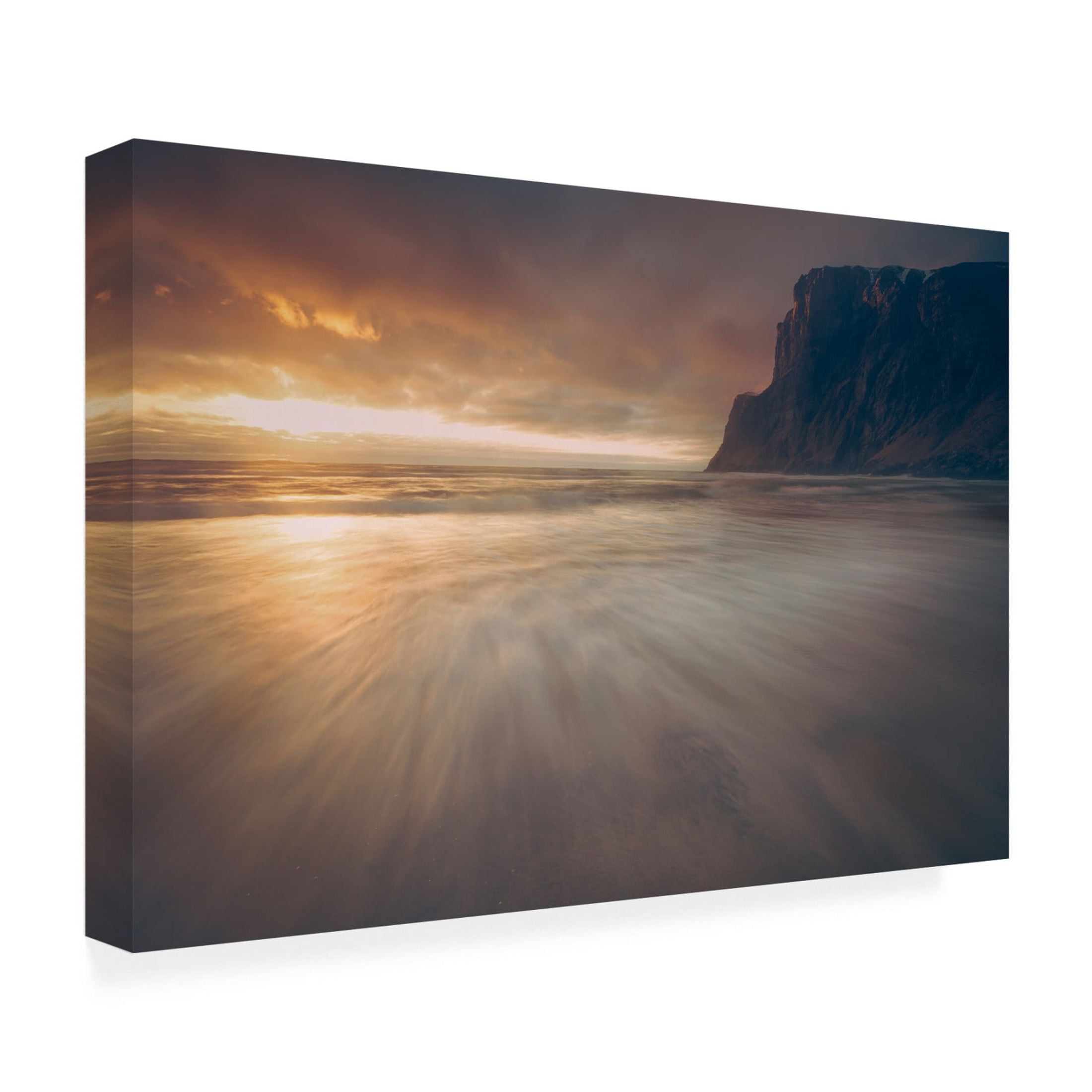 Canvas Wall Art - Fred Age Hol 'Kvalvika ' Wall Art for Living Room, Bedroom, or Office Décor by Trademark Fine Art - 19 x 12 Inches