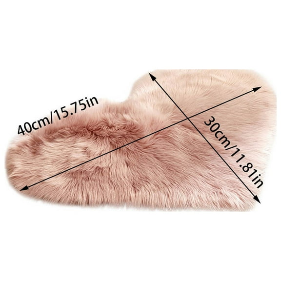 YATLTE Heart Shaped Area Rug, Faux Fur Sheepskin Heart Shaped Area Rugs, 1.81" x 15.74" Luxurious Wool Love Floor Carpets Bathroom Non-Slip Mat for Home Living Room Sofa Floor Bedroom