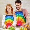 thumbnail image 5 of Colorful Rainbow Tie Dye Spiral Pattern Apron-Garden Aprons for Women with Pockets-Cotton Linen Waterproof Kitchen Cooking Gardening Aprons Adjustable for Kitchen,Cooking,BBQ and Salon 33x27 Inch, 5 of 7