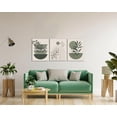 thumbnail image 4 of Sage Green Boho Wall Art Set of 3 Abstract Minimalist Geometric Line Poster Green Botanical Leaf Canvas Prints Modern Artwork Painting Decor for Living Room Bedroom Office 12x16 in Framed, 4 of 7