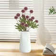 thumbnail image 1 of Juego de 4 flores artificiales de seda de 5 cabezas de cebolleta y crisantemo | Plantas suculentas de plástico | Tallos suaves y flexibles | Decoración para bodas en interiores | Arreglo de mesa e, 1 of 5