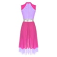 thumbnail image 4 of DPOIS Women Sleeveless Praise Dance Dress Worship Overlay Liturgical Dancewear Hot Pink&Light Purple L, 4 of 7