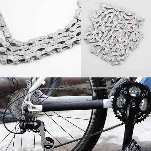 Steel Bicycle Chain 6/7/8 Speed Low Noise Bike Drive Chain 116 Links Bike Chain Replacement for Mountain Road Bikes Daily Riding
