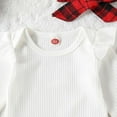 thumbnail image 6 of Baby Girls Christmas Outfits Ribbed Romper Bodysuit Pants Set Fall Winter Outfits Baby Girls Clothes, 6 of 8