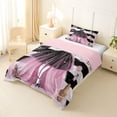 thumbnail image 2 of Castle Fairy Elegant High Low Tulle Dress Twin Comforter Sets 2pcs,Chic Pearl Jewelry Perfume Bedding Set,Black Pink Gold,Pink Reversible,1 Comforter and 1 Pillowcase, 2 of 6