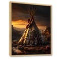 thumbnail image 2 of Designart "Soulful Sanctuary Beige and Black Native Tipi" Cityscapes Floater Framed Canvas Print, 2 of 7