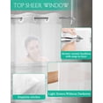 thumbnail image 5 of No Hook Shower Curtain Set with Snap in Liner, Abstract Gradient Stripe Lines Waterproof Bathroom Curtain with See Through Top Window, Black Gray White Double Shower Curtains for Bathtub, 5 of 9