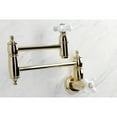 thumbnail image 3 of Kingston Brass KS3102PX Restoration Wall Mount Pot Filler Faucet, Polished Brass, 3 of 8