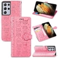 thumbnail image 2 of Funda Cartera FOXDOCK para Samsung Galaxy S21 Ultra , Flip PU con Relieve de Gatos y Perros, Tarjetero y Soporte, 2 of 6