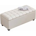 thumbnail image 6 of 38-inch Dark Grey Fabric Storage Ottoman Bench with Hinged Lid - Long End of Bed Bench for Bedroom, Living Room & Entryway, Footrest Seat Trunk, 6 of 14