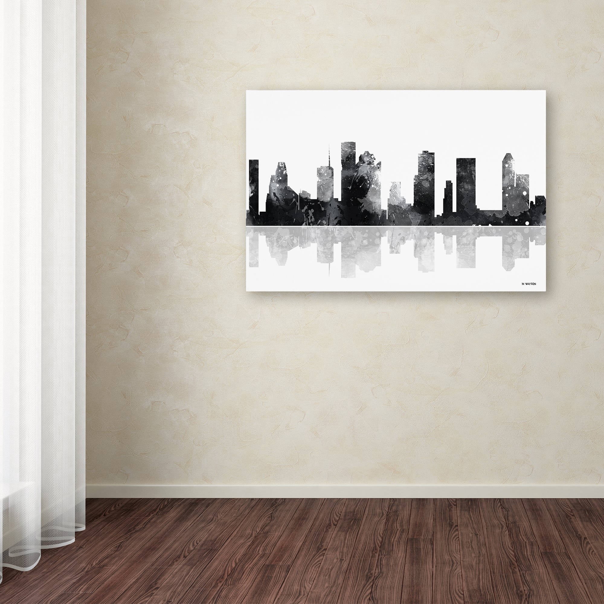 Trademark Fine Art "Houston Texas Skyline BG-1" Canvas Art by Marlene Watson