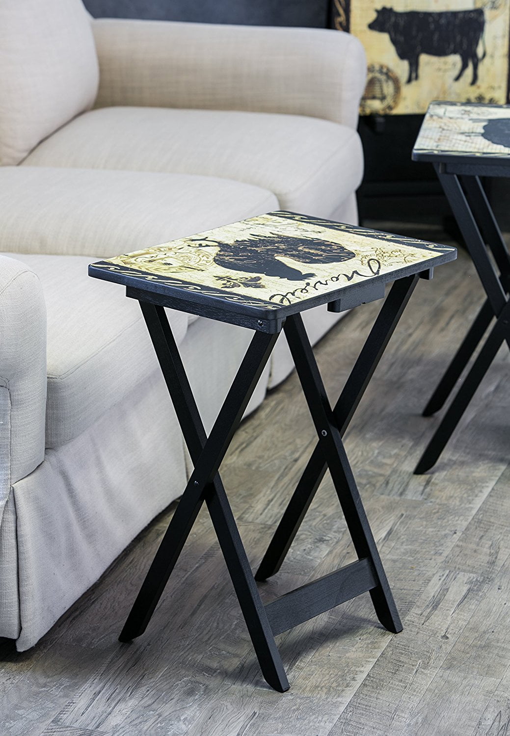 Nautical tv trays with sale stand set of 4