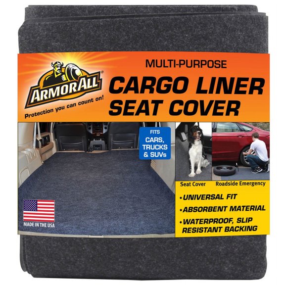 Armor All Cargo Liner Mat, Dog Seat Cover, Trunk Liner, Absorbent, Waterproof, Machine Washable, Protects Vehicle Interior, for SUVs, Trucks, Vans, Cars (60” x 72”)