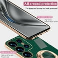 thumbnail image 2 of Compatible with Samsung Galaxy S23 Ultra Case with Ring Holder Pink, Aesthetic Phone Case Samsung S23 Ultra Case Silicone Soft TPU Slim Cover Shockproof Luxury with Kickstand (Dark Green), 2 of 14