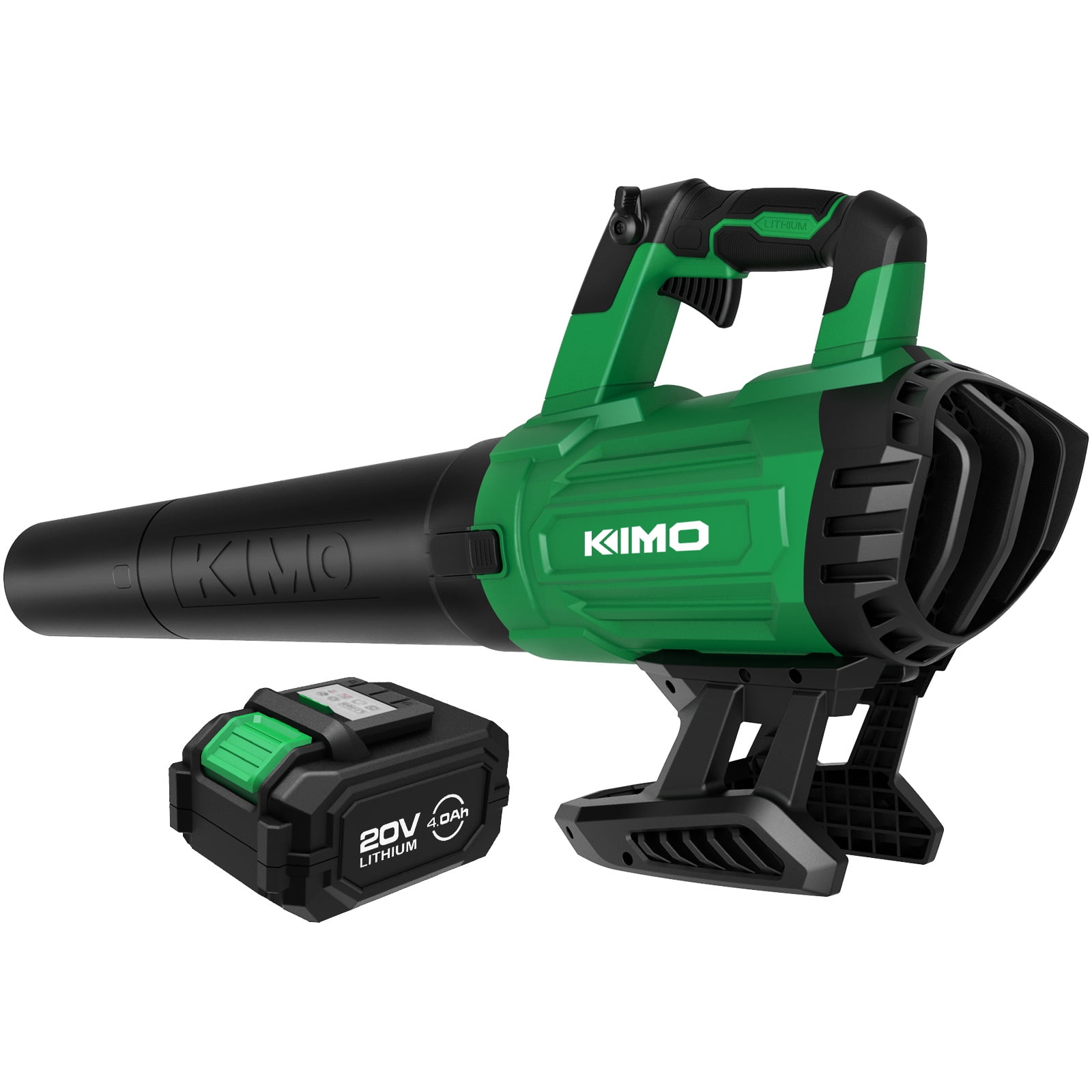 KIMO Cordless Leaf Blower, 20V 4.0Ah Battery Powered Blower Sweeper, 400CFM for Blowing Leaf/Snow, Dusting, Drying Car, Cleaning Garden/Patio/Lawn