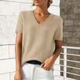 thumbnail image 3 of Sweater Short Sleeve Women Knit Short Sleeve Top Ladies Short Sleeve Sweaters Women'S Tops, Tees & Blouses Summer Sweaters for Women Summer Knit Sweater Office Tops for Women, 3 of 9