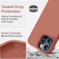 thumbnail image 4 of Compatible with iPhone 14 Pro Max Case, Upgraded Slim Liquid Silicone Case, [Anti-Scratch Soft Microfiber Lining] Full Covered Soft Gel Rubber 14 Pro Max iPhone Case 6.7 inch - Caramel, 4 of 13
