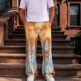 thumbnail image 2 of Mens Loose Fit Wide Leg Trousers Gradient Tie Dye Pattern Elastic Drawstring Waist Casual Streetwear Pants With Pockets For Outdoor L, 2 of 8
