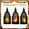 thumbnail image 2 of Halloween Decorative Pumpkin Lantern, LED Gothic Pumpkin Skeleton Witch Lamp for Hanging, Battery Operated NIght Light for Indoor Outdoor Tabletop(Witch), 2 of 8