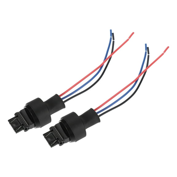Unique Bargains 3157 Bulb Socket Harness for LED Bulbs Turn Signal Lights Brake Tail Lights Male Connector (Set of 2)