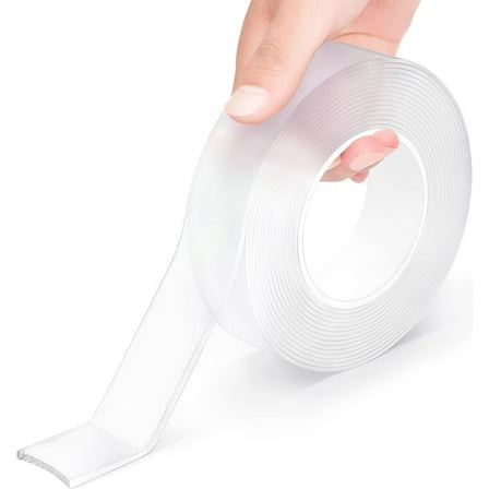Double Sided Tape Heavy Duty,Nano Double Sided Adhesive Tape, Clear Nano Adhesive 9.85FT for Home Use