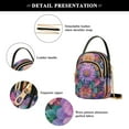 thumbnail image 4 of FORMRS Crossbody Bag for Women Quilted Travel Shoulder Cell Phone Purse with Chain Strap Handbag, Light Purple Flowers, 4 of 7