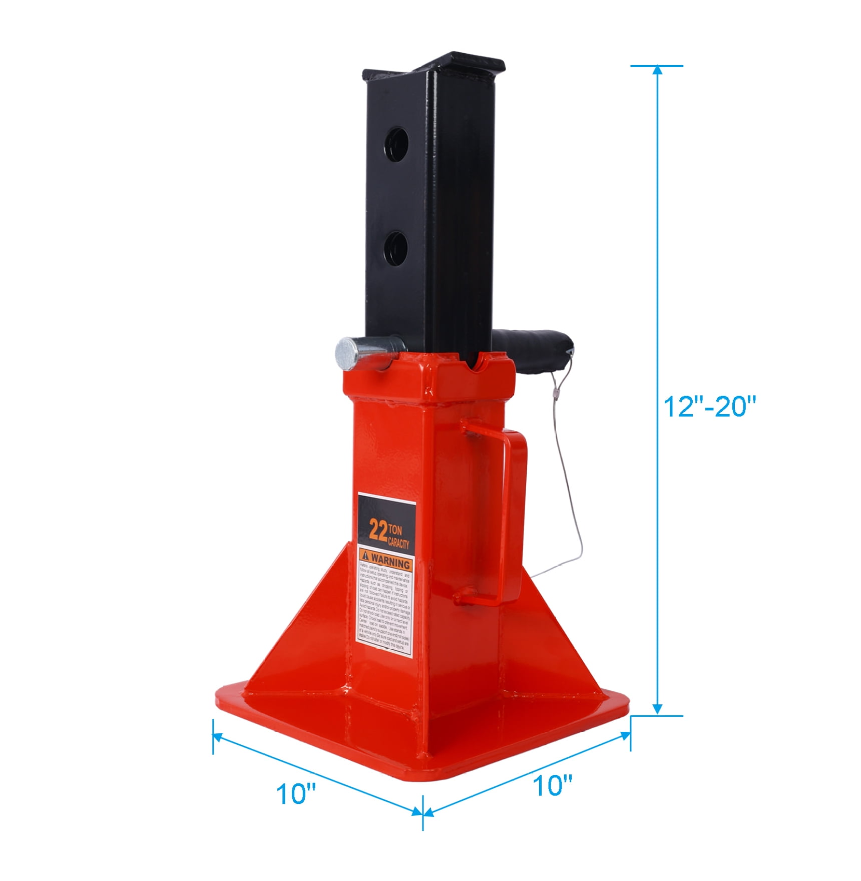 Car Jack Stands 22 Ton - Heavy Duty, Professional, Locking - 44,000 lb Capacity, Red, 2 Pack