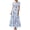 Floral White Blue, variant on Womens Summer Dresses V Neck Hollow Out Eyelet A Line Flowy Boho Beach Vacation Wedding Guest Maxi Dress